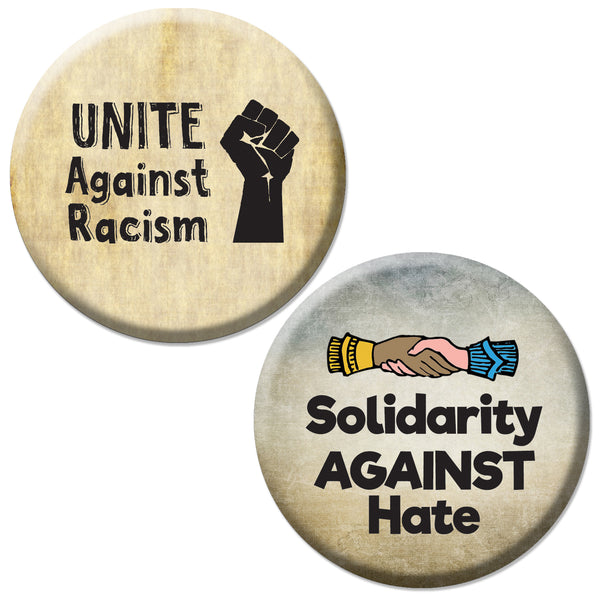 End Racism Pinback Button Badges (1-Set X 10 Buttons)