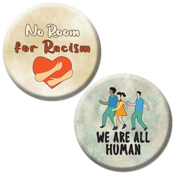End Racism Pinback Button Badges (1-Set X 10 Buttons)