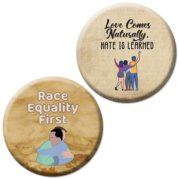 End Racism Pinback Button Badges (1-Set X 10 Buttons)