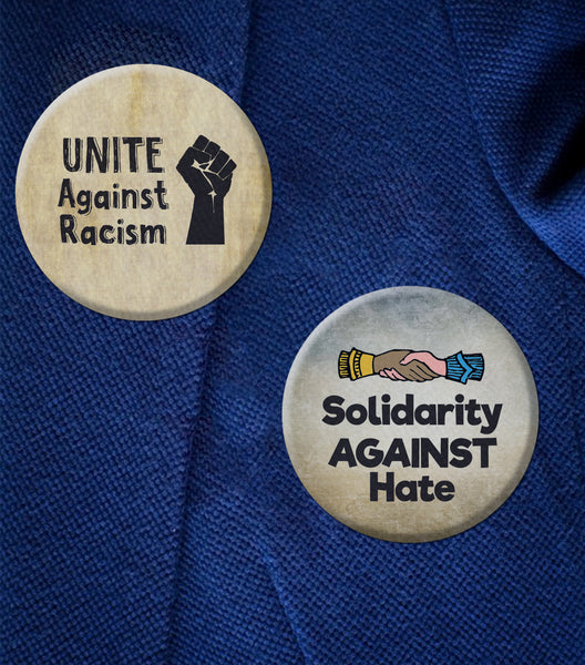 End Racism Pinback Button Badges (1-Set X 10 Buttons)