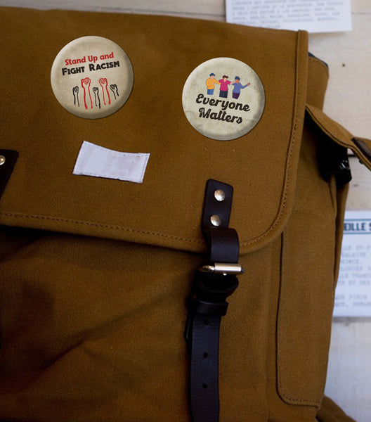 End Racism Pinback Button Badges (1-Set X 10 Buttons)