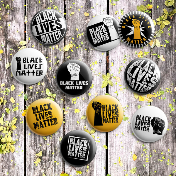 Black Lives Matter Pinback Buttons (10-Pack) - Large 2.25" Unique Badge Pins for Men Women Teens Employees Professionals - Cool Fashion Accessories