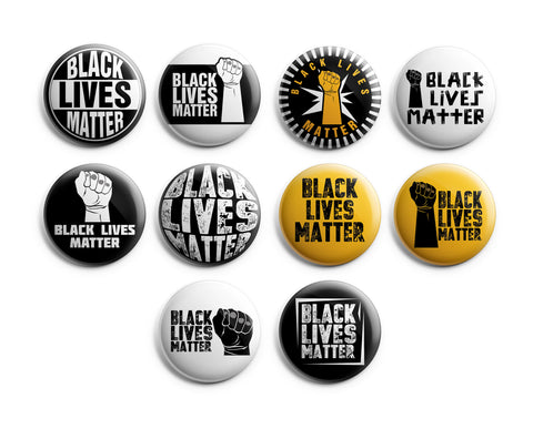 Black Lives Matter Pinback Buttons (10-Pack) - Large 2.25" Unique Badge Pins for Men Women Teens Employees Professionals - Cool Fashion Accessories