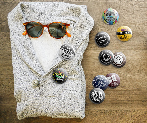 Funny Introvert Pinback Buttons (10-Pack) ÃƒÂ¢Ã¢â€šÂ¬Ã¢â‚¬Å“ Unique Button Pins for Men Women Teens Employees Professionals ÃƒÂ¢Ã¢â€šÂ¬Ã¢â‚¬Å“ Cool Fashion Accessories