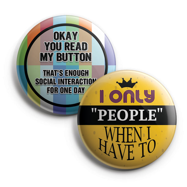 Funny Introvert Pinback Buttons (10-Pack) ÃƒÂ¢Ã¢â€šÂ¬Ã¢â‚¬Å“ Unique Button Pins for Men Women Teens Employees Professionals ÃƒÂ¢Ã¢â€šÂ¬Ã¢â‚¬Å“ Cool Fashion Accessories