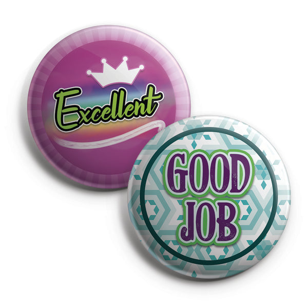 Appreciation Rewards Pinback Buttons (10-Pack) - Large 2.25" Unique Badge Pins for Men Women Teens Employees Professionals