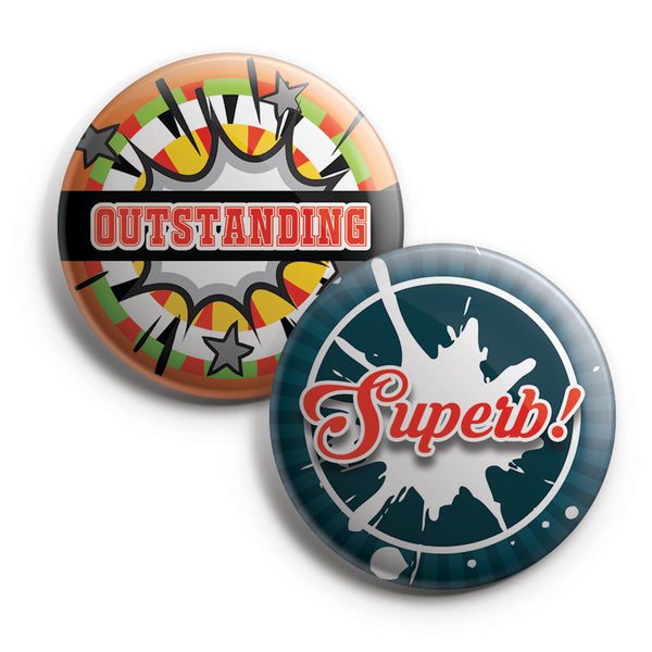 Appreciation Rewards Pinback Buttons (10-Pack) - Large 2.25" Unique Badge Pins for Men Women Teens Employees Professionals