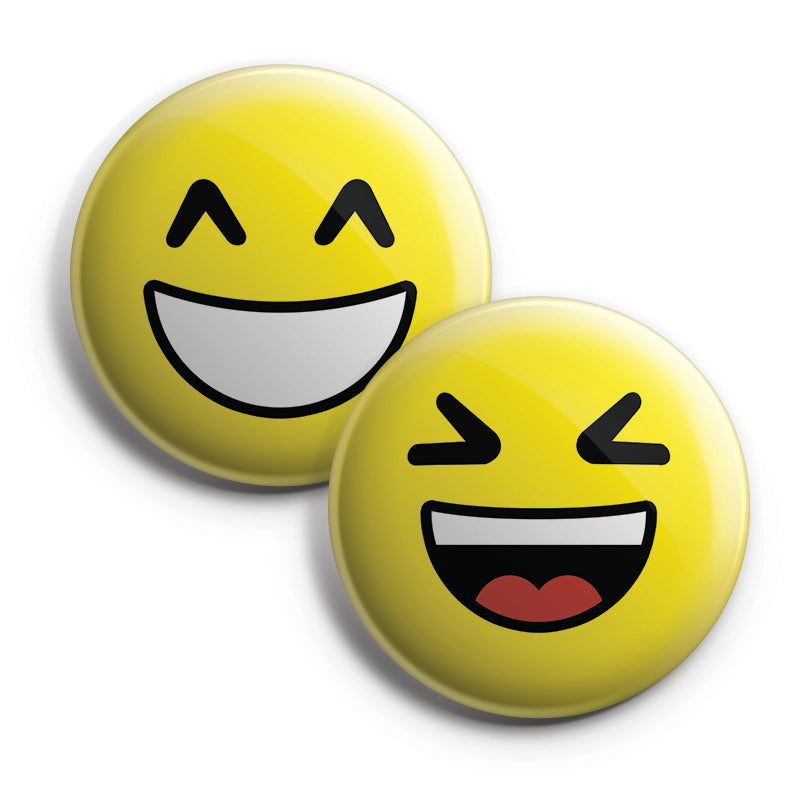 Classic Smiley Face Pinback Buttons (10-Pack) - Large 2.25