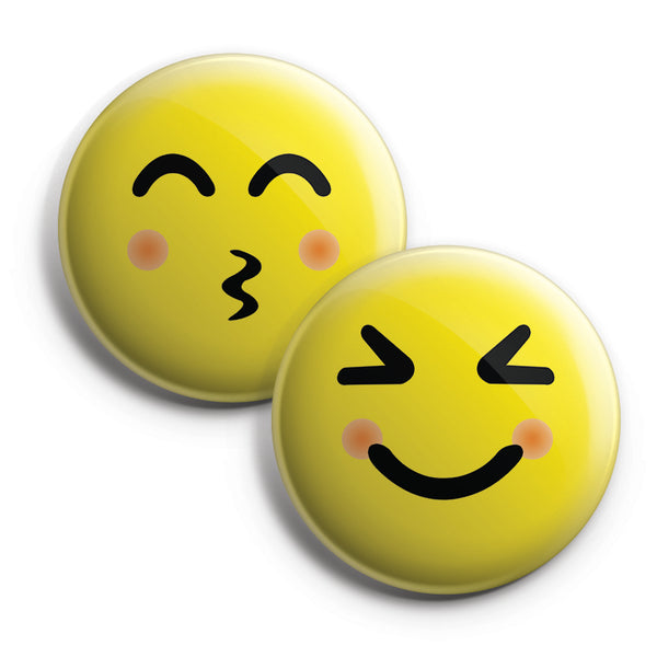 Classic Smiley Face Pinback Buttons (10-Pack) - Large 2.25" Cool Fashion Stocking Stuffers Accessories Indoor Outdoor Wear