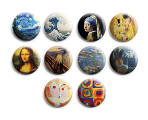 CNSPBL5013 - Pinback Buttons - Famous Art Paintings