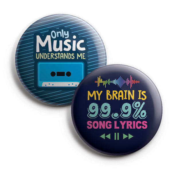 Creanoso Pinback Buttons - Music Lovers Pin Badge (10-Pack) - Large 2.25" Pins Badges for Music Lovers