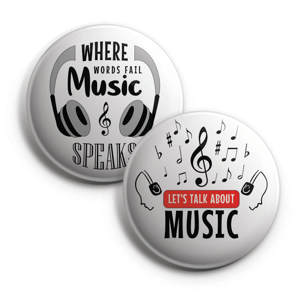 Creanoso Pinback Buttons - Music Lovers Pin Badge (10-Pack) - Large 2.25" Pins Badges for Music Lovers