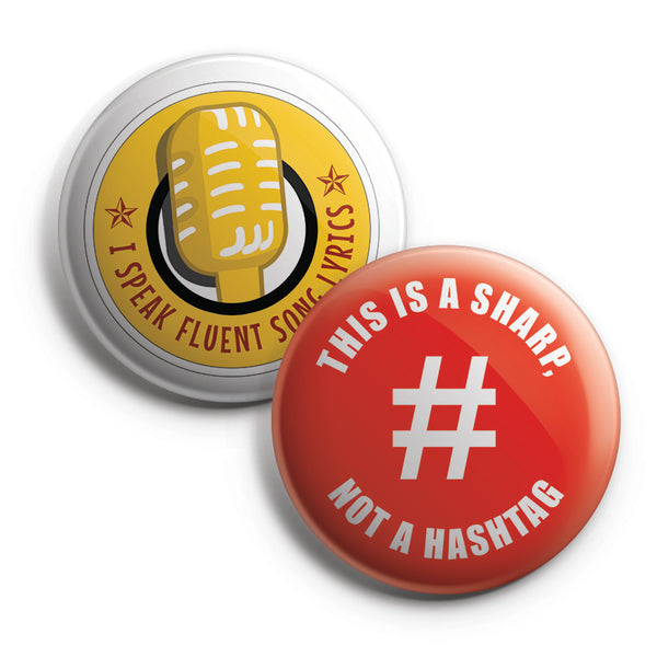 Creanoso Pinback Buttons - Music Lovers Pin Badge (10-Pack) - Large 2.25" Pins Badges for Music Lovers