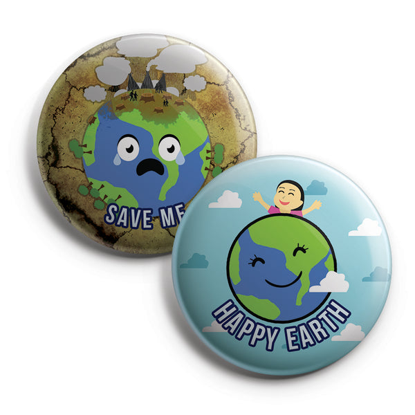 Save Me - (The Mother Earth) Pinback Buttons (10-Pack) - Large 2.25" Cute Mother Earth Designs Pins Badge