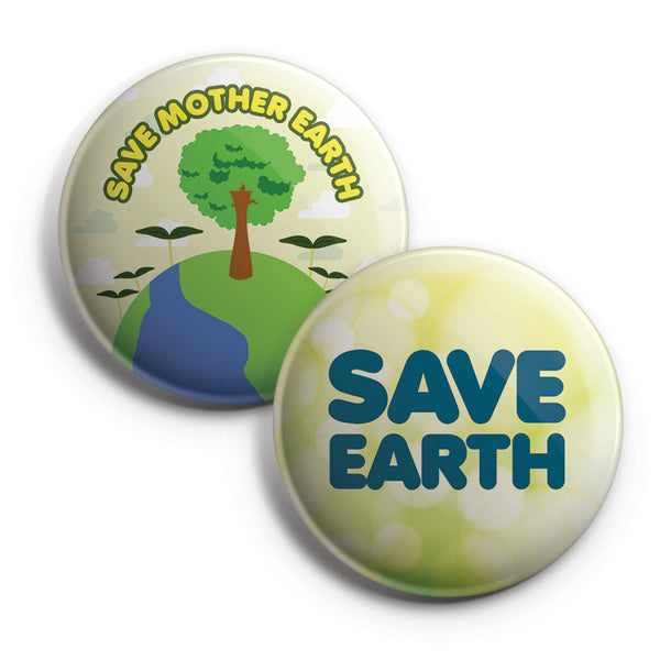 Save Me - (The Mother Earth) Pinback Buttons (10-Pack) - Large 2.25" Cute Mother Earth Designs Pins Badge