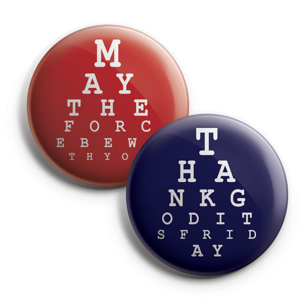 funny test eye illustration Button Pins (10 Pack) - Large 2.25" Boys and Girls Cute Designs Pins Badge