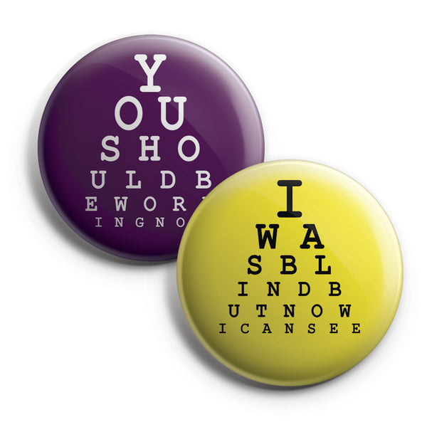 funny test eye illustration Button Pins (10 Pack) - Large 2.25" Boys and Girls Cute Designs Pins Badge