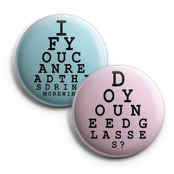 funny test eye illustration Button Pins (10 Pack) - Large 2.25" Boys and Girls Cute Designs Pins Badge