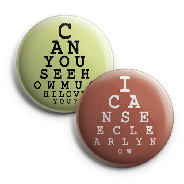 funny test eye illustration Button Pins (10 Pack) - Large 2.25" Boys and Girls Cute Designs Pins Badge