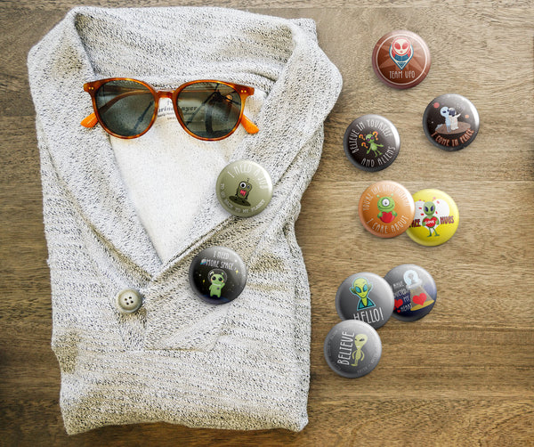 Funny Aliens Pinback Button Pins (10 Pack) - Large 2.25" Funny Aliens for Boys and Girls Cute Designs Pins Badge