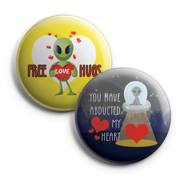Funny Aliens Pinback Button Pins (10 Pack) - Large 2.25" Funny Aliens for Boys and Girls Cute Designs Pins Badge
