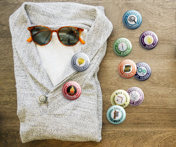Camping Badge Button Pins (10 Pack) - Large 2.25" Camping Badge for Boys and Girls Cute Designs button pins