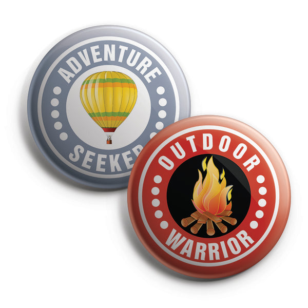 Camping Badge Button Pins (10 Pack) - Large 2.25" Camping Badge for Boys and Girls Cute Designs button pins