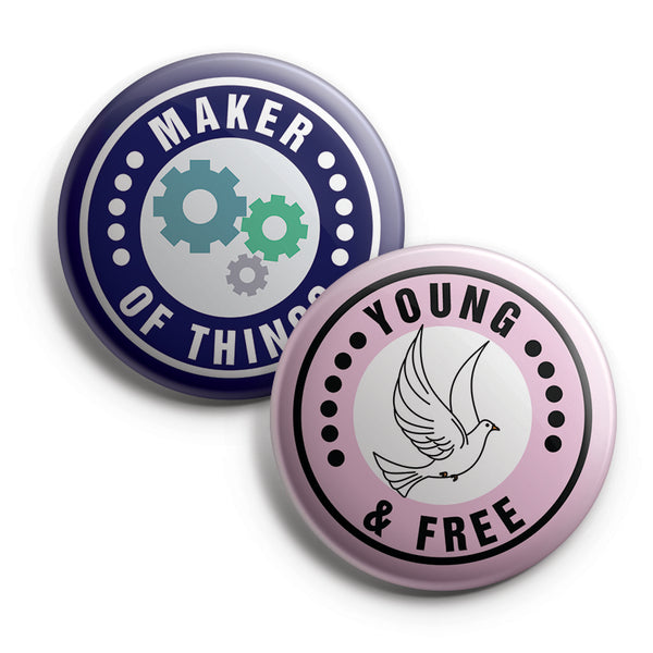 Camping Badge Button Pins (10 Pack) - Large 2.25" Camping Badge for Boys and Girls Cute Designs button pins