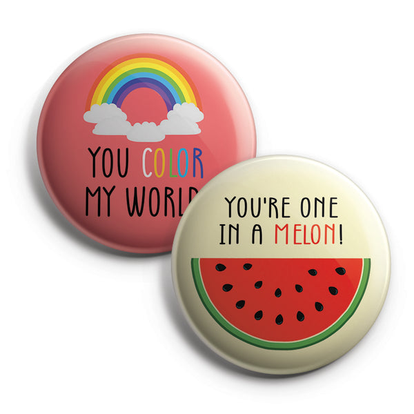 Kids Flair Button Pins (10 Pack) - Large 2.25" Boys and Girls Cute Designs Button pins