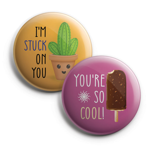 Kids Flair Button Pins (10 Pack) - Large 2.25" Boys and Girls Cute Designs Button pins