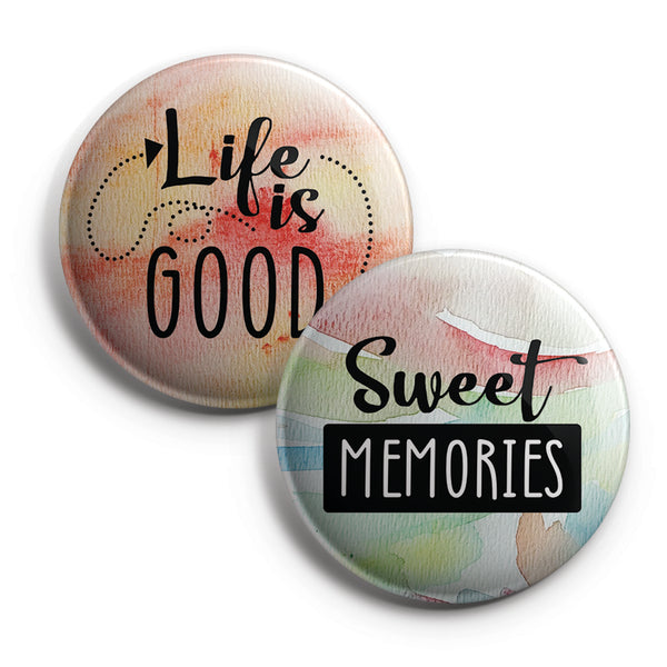 Pinback Button Pins Life Ideas (10 Pack) - Large 2.25" Boys and Girls Cute Designs Button pins