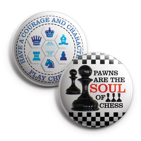 Check mate chess Pin Back Buttons (1-Set X 10 Buttons)