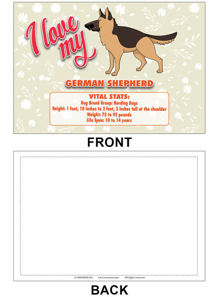 Creanoso I Love My Dog Postcards Ã¢â‚¬â€œ Assorted Card Stock Bulk Set Ã¢â‚¬â€œ Premium Greeting Cards Set