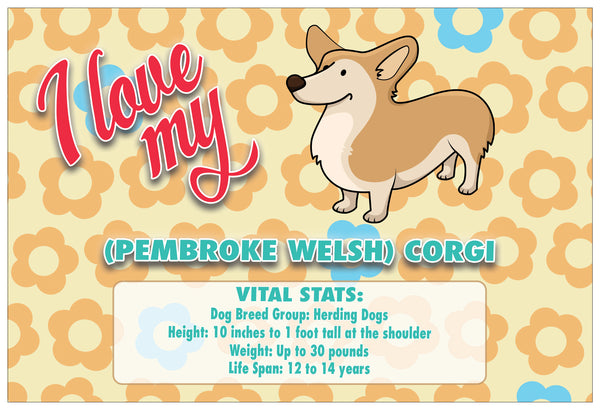 Creanoso Six Greeting Card Designs I Love My Dog Postcards (60-Pack) Ã¢â‚¬â€œ Assorted Quality Card Stock Set Ã¢â‚¬â€œ Premium Stocking Stuffers Gift Ideas Ã¢â‚¬â€œ Six Dogs with Vital Stats