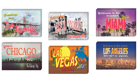 Creanoso Great US Cities Travel Postcards Ã¢â‚¬â€œ Assorted Greetings Cards for Travelers