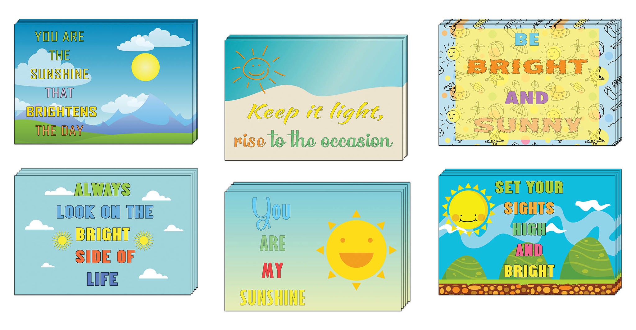 Creanoso Happy Thoughts Positive Quotes Postcards - Cool and Amazing Inspiring Sayings Page Clippers