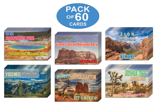 Creanoso US National Parks Postcards - Cool and Amazing Travel Greeting Cards