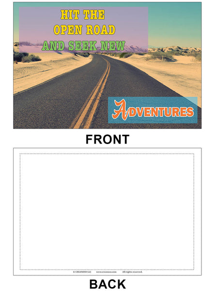 Creanoso Inspiring Sayings Land Travel Postcards Ã¢â‚¬â€œ Assorted Greetings Cards for Travelers