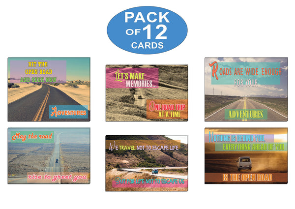 Creanoso Inspiring Sayings Land Travel Postcards Ã¢â‚¬â€œ Assorted Greetings Cards for Travelers