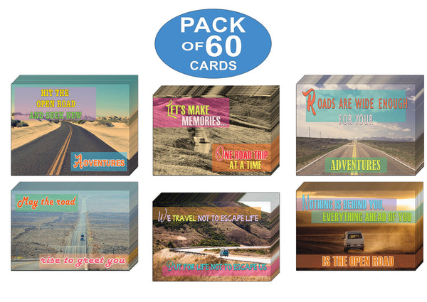 Creanoso Inspiring Sayings Land Travel Postcards Ã¢â‚¬â€œ Assorted Greetings Cards for Travelers