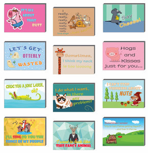 Creanoso Funny Animals Comedic Postcards (36-Pack) Ã¢â‚¬â€œ Unique and Silly Note Card Bulks Assorted Pack Ã¢â‚¬â€œ Cool Giveaways for Adults, Men, Women, Employees Ã¢â‚¬â€œ Great Greeting Cards Collection Set