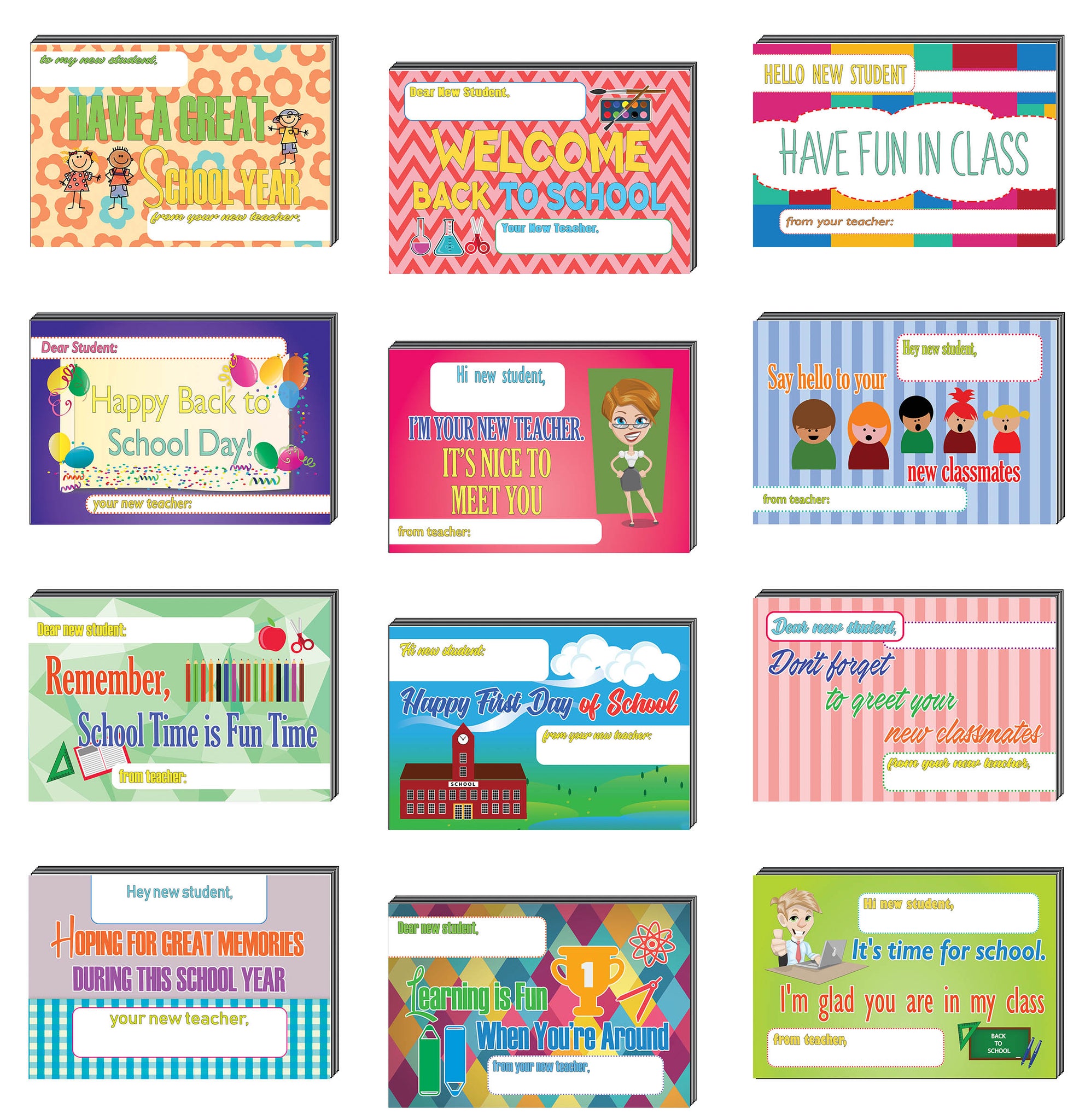 Creanoso Appreciate School Day Positive Postcards ÃƒÂ¢Ã¢â€šÂ¬Ã¢â‚¬Å“ Back to School Day Gift Tokens