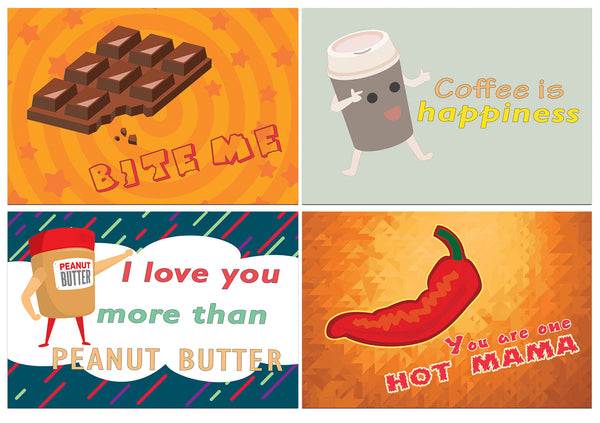 Creanoso Funny Food and Drinks Comedic Postcards ÃƒÂ¢Ã¢â€šÂ¬Ã¢â‚¬Å“ Unique and Silly Note Card Bulks