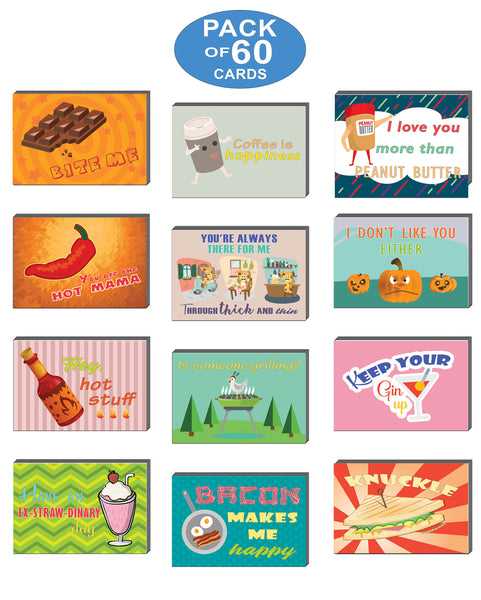 Creanoso Funny Food and Drinks Comedic Postcards ÃƒÂ¢Ã¢â€šÂ¬Ã¢â‚¬Å“ Unique and Silly Note Card Bulks