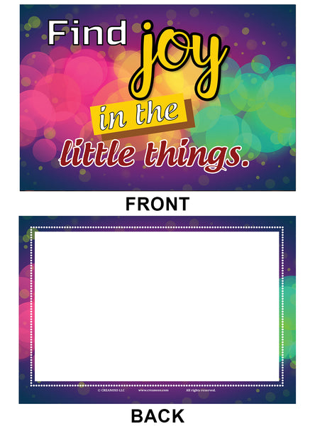 Colorful Uplifting Positive Postcards (60- Pack) - Cool Student Giveaways - Stocking Stuffers Gift for Teachers, Educators, Students