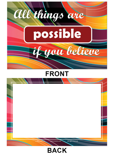 Colorful Uplifting Positive Postcards (60- Pack) - Cool Student Giveaways - Stocking Stuffers Gift for Teachers, Educators, Students
