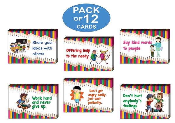 Positive Behavior Postcards (12 Pack) - Unique Cool Giveaways for Kids, Adults, Boys,Girls,Womenâ€“ Great Greeting Cards Collection Set