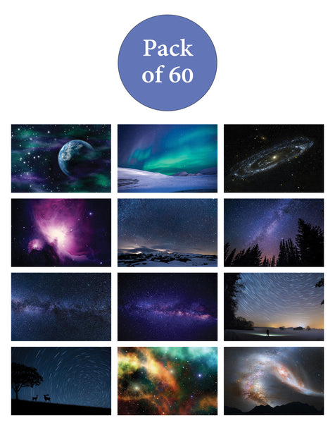 Galaxy Postcards Series 1 (60-Pack)-Great Premium Greeting Card Giveaways Ã¢â‚¬â€œ Card Stock for Adult, Men & Women, Teens - Assorted Set Collection