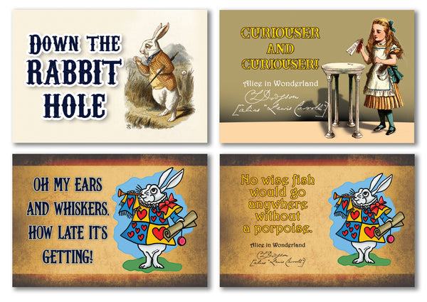 Alice in Wonderland Postcards ÃƒÂ¢Ã¢â€šÂ¬Ã¢â‚¬Å“ Assorted Card Stock Bulk Set ÃƒÂ¢Ã¢â€šÂ¬Ã¢â‚¬Å“ Premium Quality Greeting Cards Stock