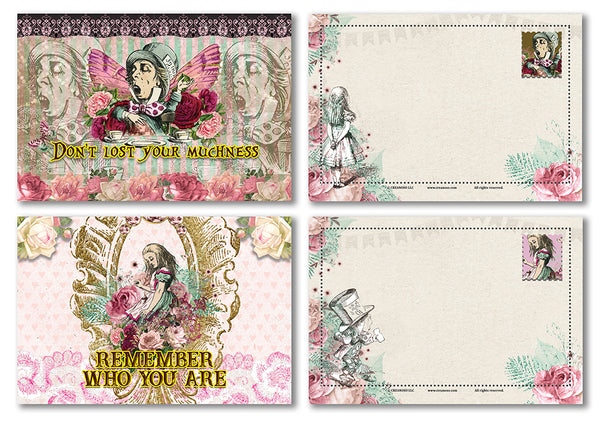 Alice in Wonderland Postcards Series 3 - Cool Student Giveaways - Stocking Stuffers Gift for Teachers, Educators, Students